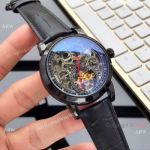 Clone Patek Philippe Black Tourbillon Skeleton Men's watch